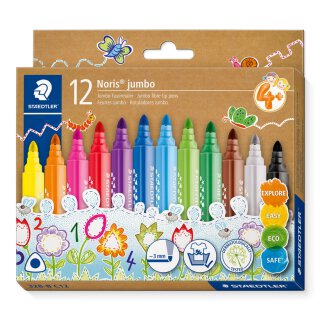 Staedtler Noris® Jumbo Fasermaler 3mm (12 Stück/bunt)