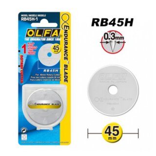 Olfa Ersatzklinge für Rollschneider 45 mm gehärtet (RB45H-1)